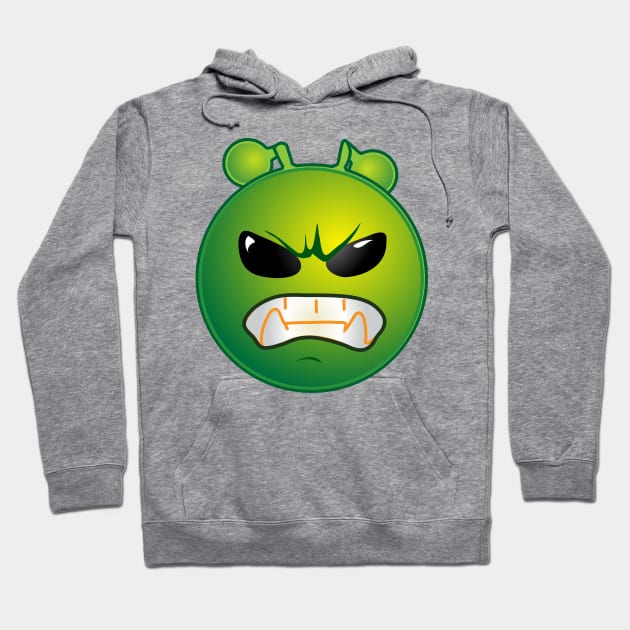 Angry Alien Monster ET Extraterrestrial Martian Green Man Emoji for Women, Men and Kids 8 Hoodie by PatrioTEEism